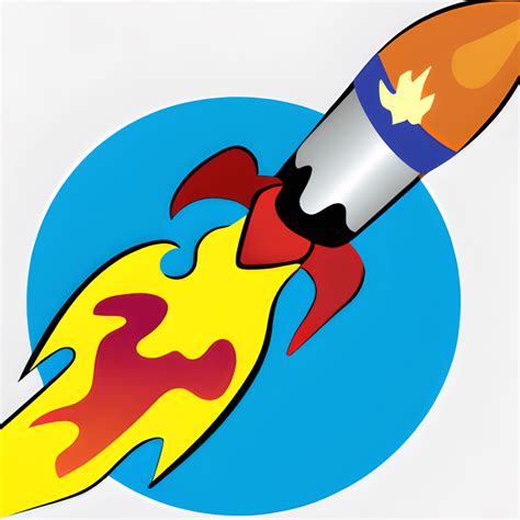 Space Cartoon Rocket Met Vuur Creative Fabrica