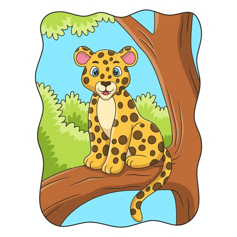 Ilustraci N De Dibujos Animados El Leopardo Est Sentado Orgullosamente