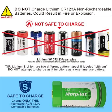 Morpilot CR123A Batteries 12Pcs 3 7V 700mAh Li Ion Battery With 8 Slot