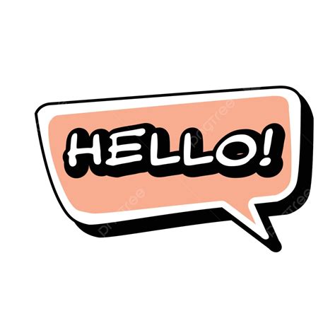 Colorful Hello Speech Bubble Vector Icon In Comic Cartoon Style