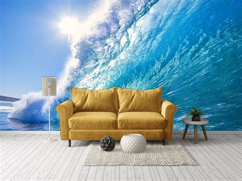 Ocean Wave Wall Mural Wall Print Wallpaper Etsy