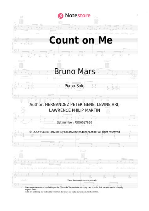 Bruno Mars Count On Me Sheet Music For Piano Download Piano Solo Sku Pso0017650 At