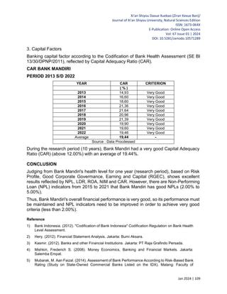 ANALYSIS OF BANK MANDIRI S HEALTH LEVEL BASED ON RISK PROFILE GOOD