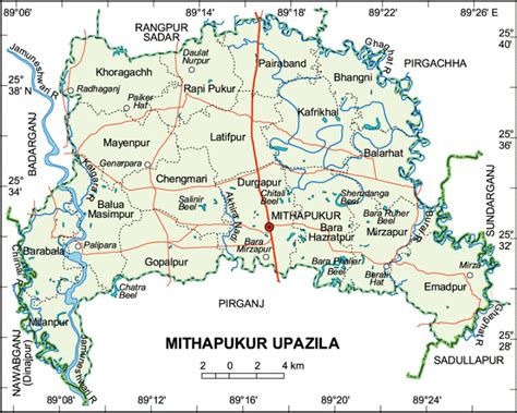 Maps Of Bangladesh Political Map Of Mithapukur Upazila