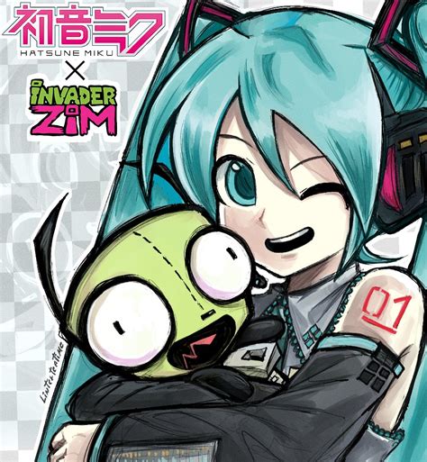 Hatsune Miku And Gir Vocaloid And 1 More Drawn By Linterteatime