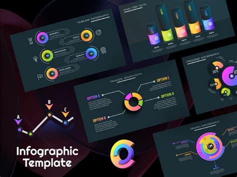 Neon Glassmorphism Infographic Figma