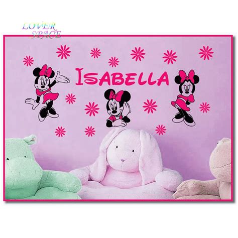 Custom Name MINNIE MOUSE Vinyl Wall Decals Stickers Art Walt Cartoon ...