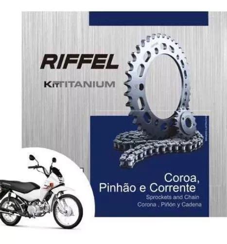 Kit Relação Transmissão Pop 110 110i Riffel 1045 Titanium