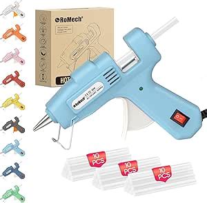 Amazon ROMECH 20W Mini Hot Glue Gun With 30 Glue Sticks Set Fast
