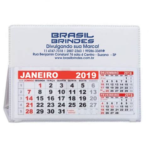 50 Calendários de mesa PVC BRASIL BRINDES