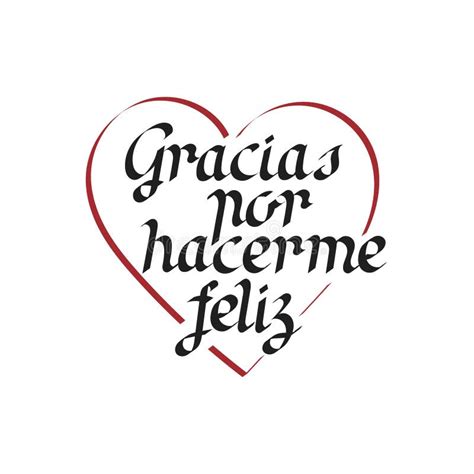 Gracias Por La Felicidad Letras De La Mano En Español Ilustración Del