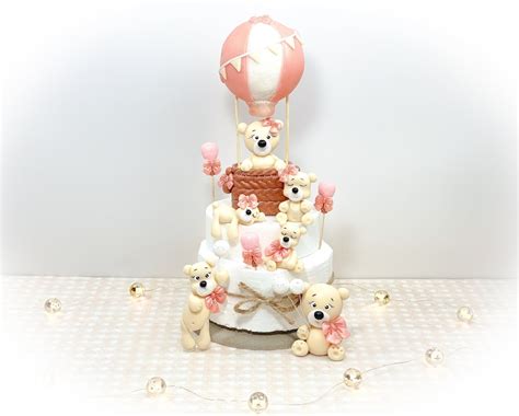 Hot Air Balloon Cake Topper Hot Air Balloon Bear Cake Topper Etsy