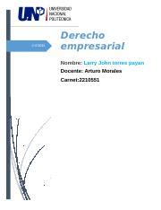 Derecho Empresarial Tarea 1 Docx 2 4 2023 Derecho Empresarial Nombre