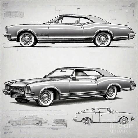 A Realistic Sketch Of Car Buick Riviera Drawing By Clint Mclaughlin