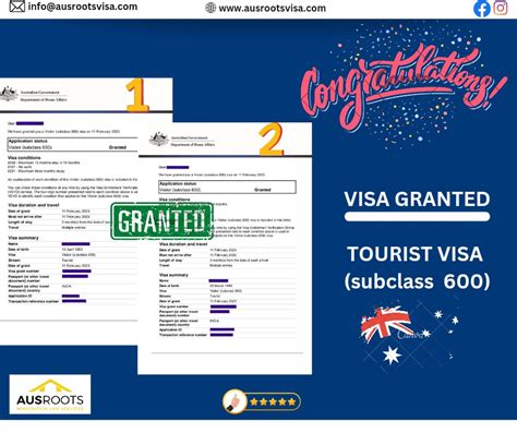 Tourist Visa Granted Subclass 600 Ausroots Visa