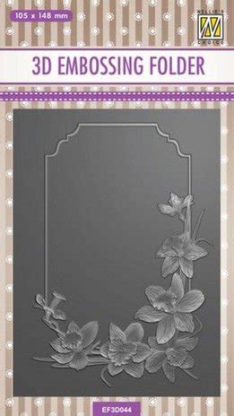 3D Embossing Folder Rectangle With Daffodil Flowers EF3D044