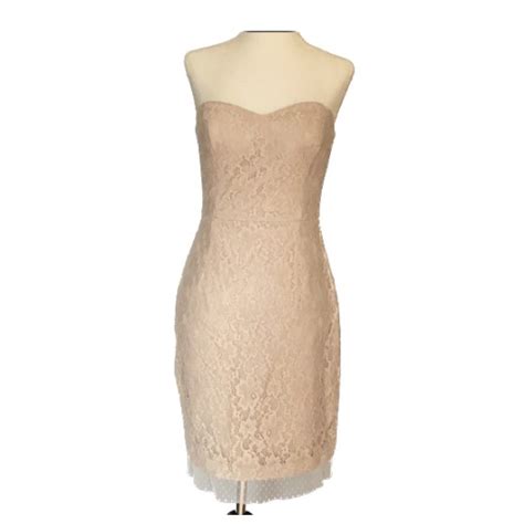 BCBGMaxAzria Dresses Bcbg Formal Sweetheart Strapless Lace Nude Tan Dress Poshmark