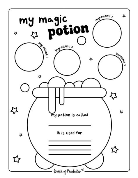 Magic Potion Worksheet Halloween Worksheets Camping Crafts Activities