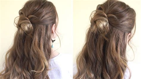 Simple Half Up Down Bun Hairstyles Easy