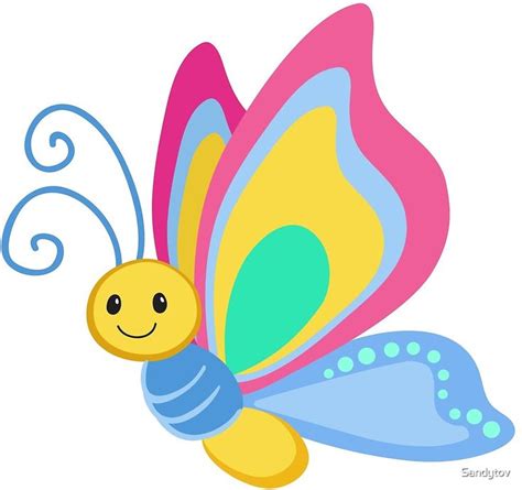 Cute Cartoon Butterfly by Sandytov | Redbubble | Attività per bambini, Fai da te e hobby, Creatività