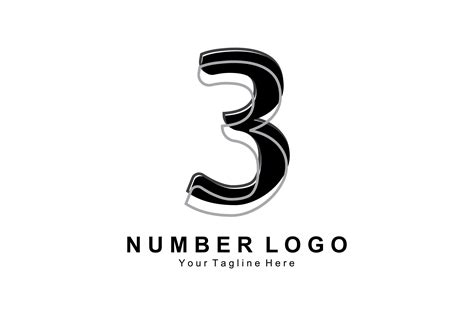 Number 3 Three Logo Design Graphic by AR Graphic · Creative Fabrica