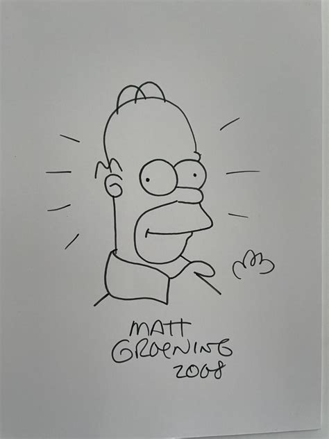 Homer Simpson signed sketch | EstateSales.org