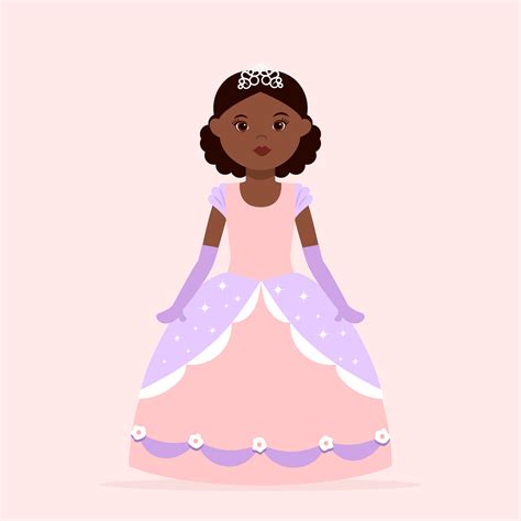 Black Girl Princess Wearing Ball Dress 1928460 Vector Art at Vecteezy