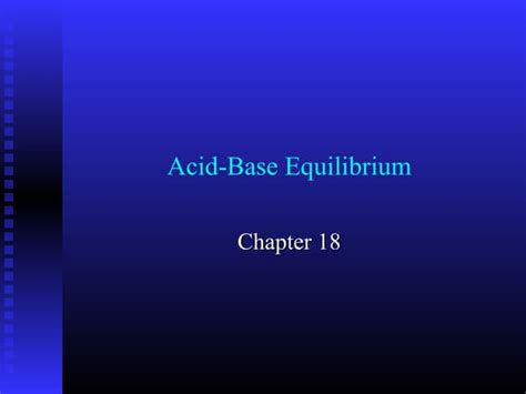 Acid Base Equilibrium Ppt