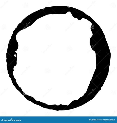 Black Silhouette Coffee Ring Stain Isolated On White Stock Illustration Illustration Of Messy