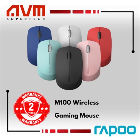 Avm Rapoo M Silent Multi Mode Wireless Mouse Red Blue Pink