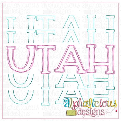 utah stacked scribble alphalicious designs
