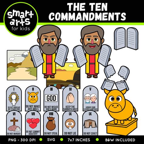 The Ten Commandments Clip Art - Educational Clip Arts and Bible Stories