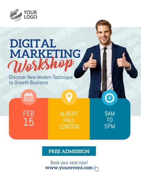 Digital Marketing Seminar Workshop Flyer Template Postermywall