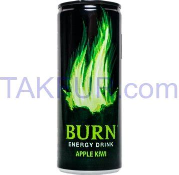 Напиток Burn Яблоко-Киви энергетический б/а сил/г 250мл ж/б купить ...