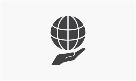 Hand Holding Globe Icon Isolated On White Background Vector