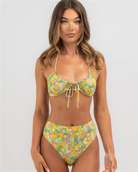 Shop Billabong On The Bright Side Kayden Underwire Bikini Top In Palm