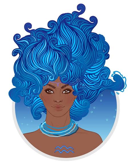 Aquarius Zodiac Sign As A Beautiful Girl Stock Illustration