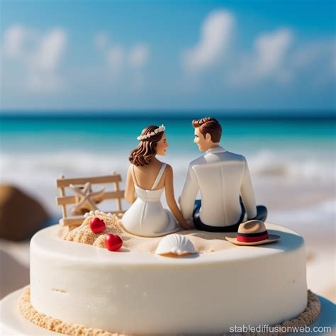 Beach Relaxation Diorama Cake Topper Stable Diffusion Online