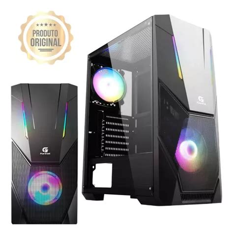 Gabinete Gamer Mid Tower Black Hawk Rgb Fortrek Parcelamento Sem Juros