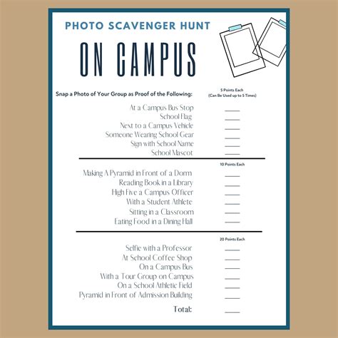 Campus Scavenger Hunt/university/college/edit in Canva/instant Download