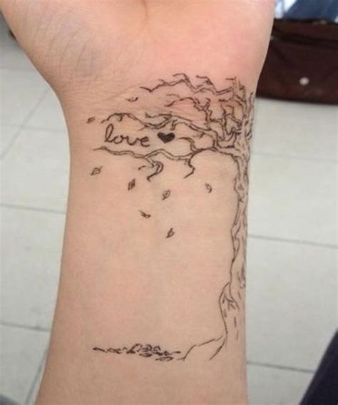 Wonderful Love Tree Tattoo Design On Wrist Giving Tree Tattoos Love