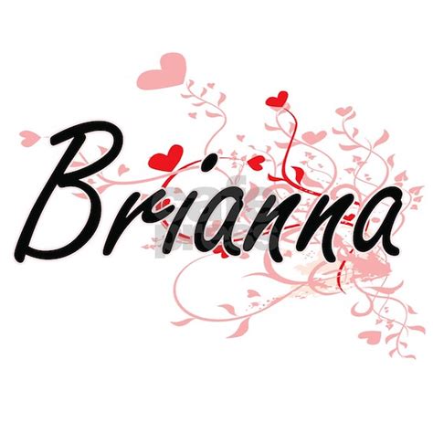 Brianna Artistic Name Design With Hea Tile Coaster By Tshirts Plus