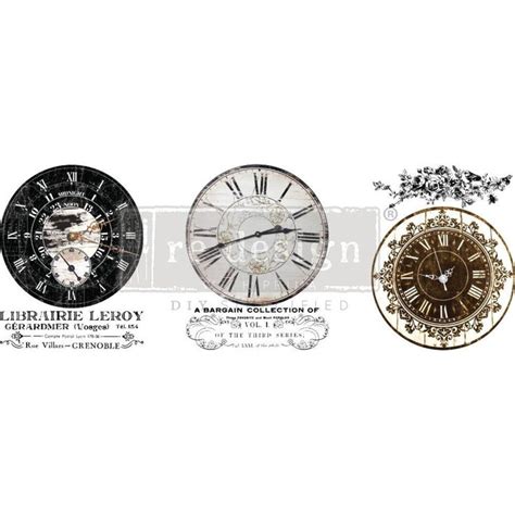 Vintage Clocks Middy Transfer Redesign With Prima New Release Etsy