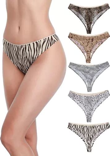 Tanga Sexy De Mujer 5 Pzas Talla Xs Estampado De Leopardo Meses Sin