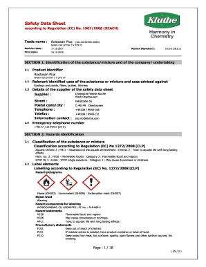 Fillable Online Safety Data Sheet According To Ec Regulations