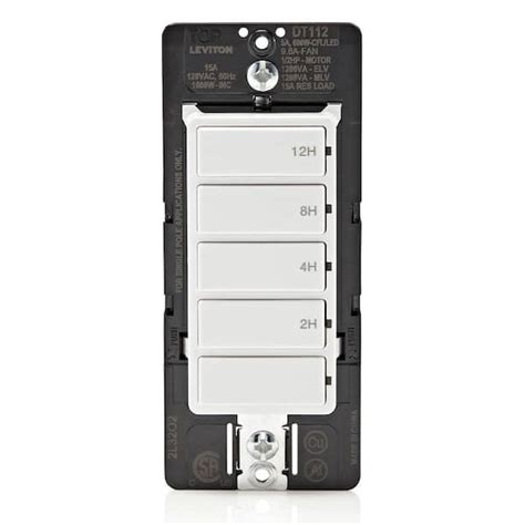 Leviton Decora 15 Amp 12-Hour Indoor In-Wall Timer Switch, 1/2 HP/9.8 ...