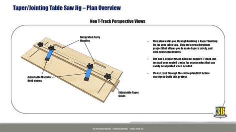 Taper Jointing Table Saw Jig Build Plans Table Saw Jig Etsy