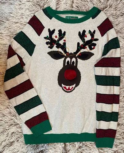 Ugly Sweater Navide O Rodolfo El Reno D Para Mujer Talla Xl Mercadolibre