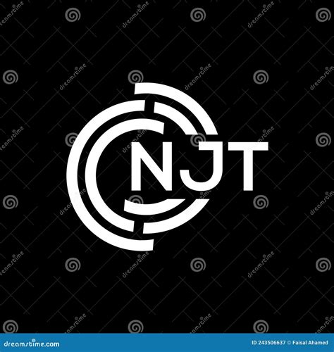 Njt Letter Logo Design On Black Backgroundnjt Creative Initials Letter