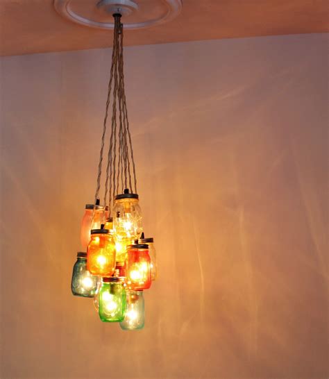 MASON JAR CHANDELIER Cluster Upcycled Hanging Chandelier Etsy